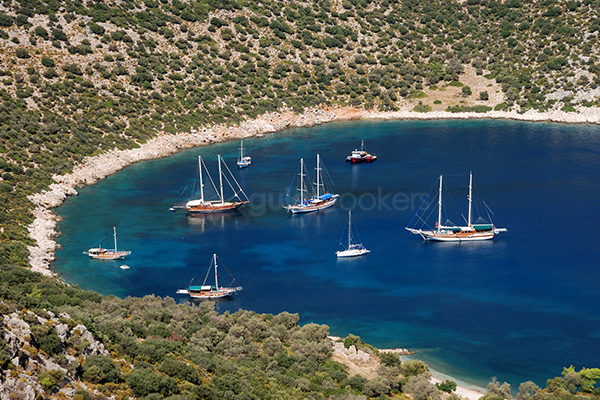 Turkey Small Cove with Yachts